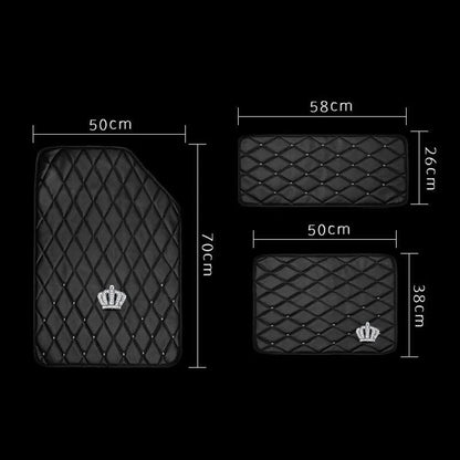 Crown Rivet Universal Leather Car Floor Mats Anti-Slip Protector
