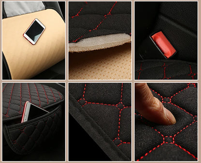 Universal Car Seat Cover Protector Linen Front Rear Back Flax Summer Cushion Pad Mat Sedan Suv Pick-up Car Interior Accessories
