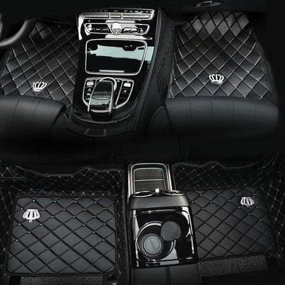Crown Rivet Universal Leather Car Floor Mats Anti-Slip Protector