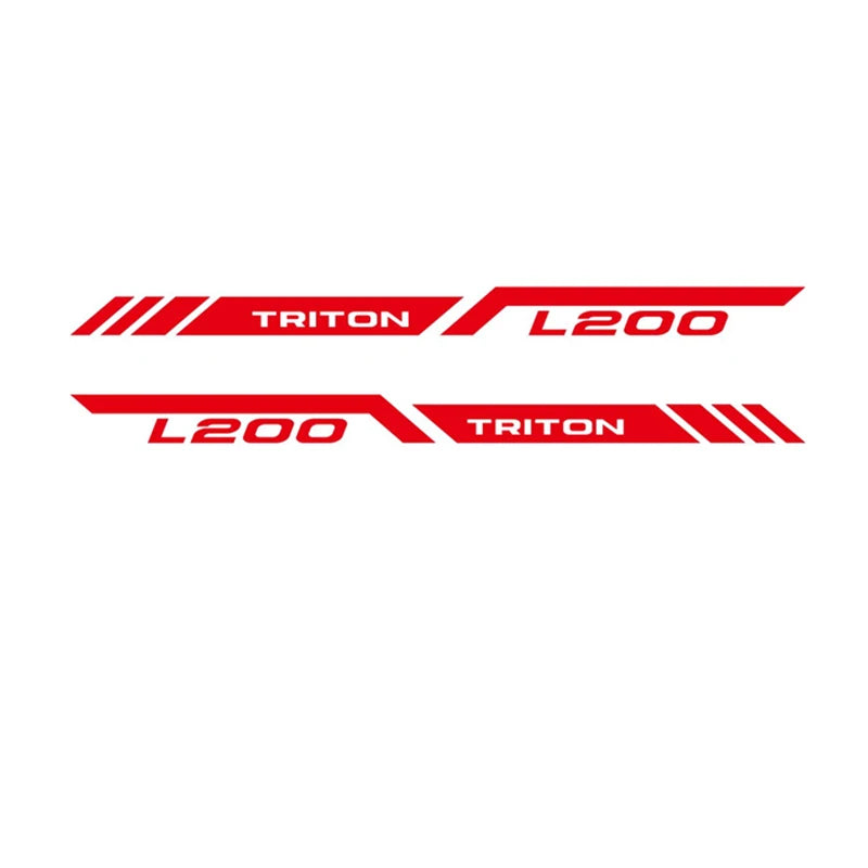 Mitsubishi L200 Triton Rear Tail Box Decals – 3D Vinyl Sport Stripes Pickup Truck Stickers - Glossy Gray