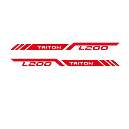 Mitsubishi L200 Triton Rear Tail Box Decals – 3D Vinyl Sport Stripes Pickup Truck Stickers - Glossy Gray