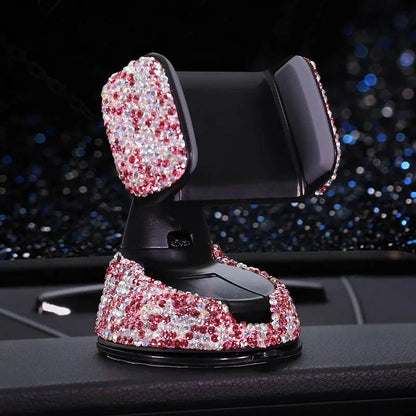 Crystal Rhinestone 360° Universal Car Phone Holder Dashboard Vent