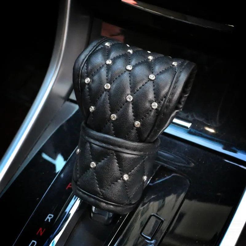 Crystal Diamond Car Seat Belt Cover & Hand Brake Gear Cover Set
