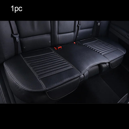 Car Seat Cover | PU Leather Universal, Anti-Slip, Waterproof & Sweatproof Protector - Rear White line