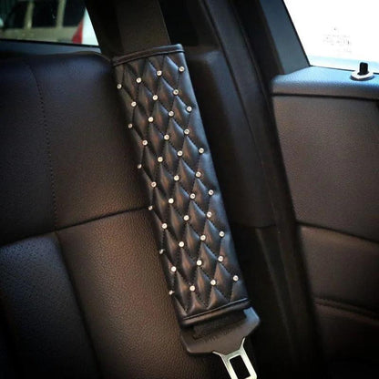 Crystal Diamond Car Seat Belt Cover & Hand Brake Gear Cover Set