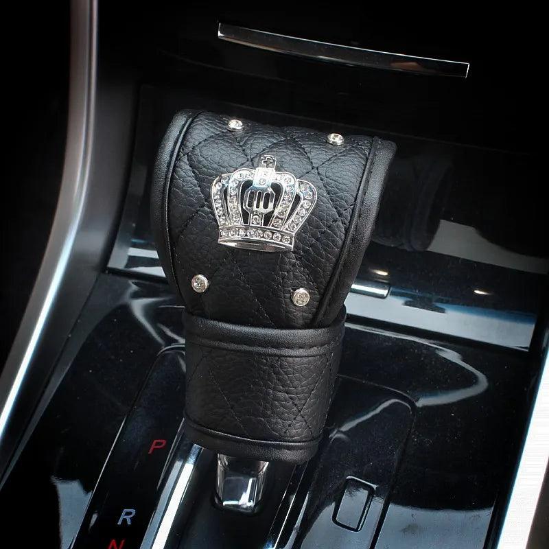Diamond Crystal Car Seat Belt Pad + Gear Shifter Handbrake Cover Set