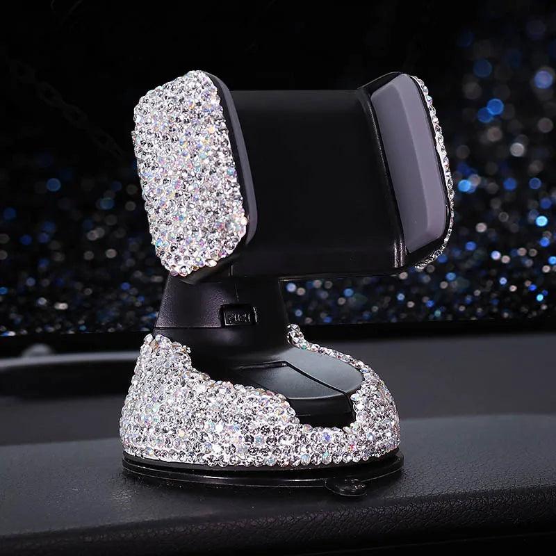 Crystal Rhinestone 360° Universal Car Phone Holder Dashboard Vent