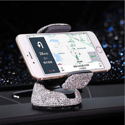 Crystal Rhinestone 360° Universal Car Phone Holder Dashboard Vent