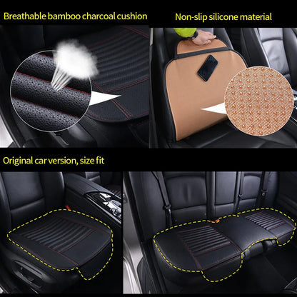 Car Seat Cover | PU Leather Universal, Anti-Slip, Waterproof & Sweatproof Protector - Front Red line