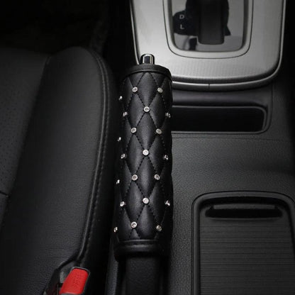 Crystal Diamond Car Seat Belt Cover & Hand Brake Gear Cover Set