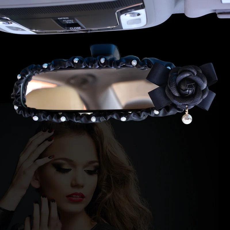 Pearl Camellia Flower Car Seat Belt Shoulder Pad Cover Women Auto