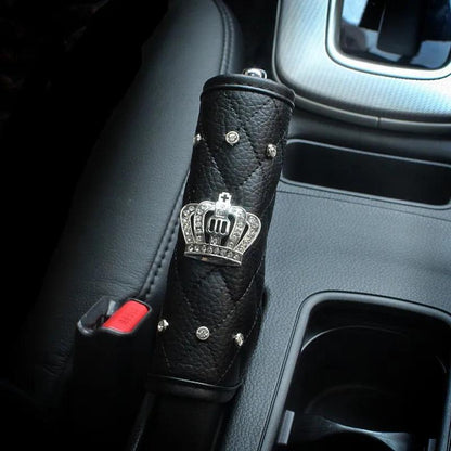 Diamond Crystal Car Seat Belt Pad + Gear Shifter Handbrake Cover Set