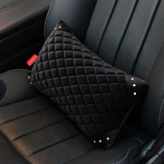 Diamond Plush Car Headrest Neck Pillow - Soft Warm Winter Cushion