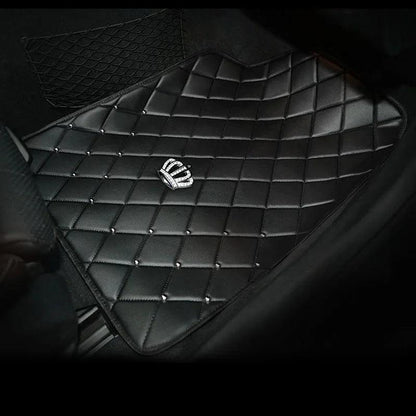 Crown Rivet Universal Leather Car Floor Mats Anti-Slip Protector