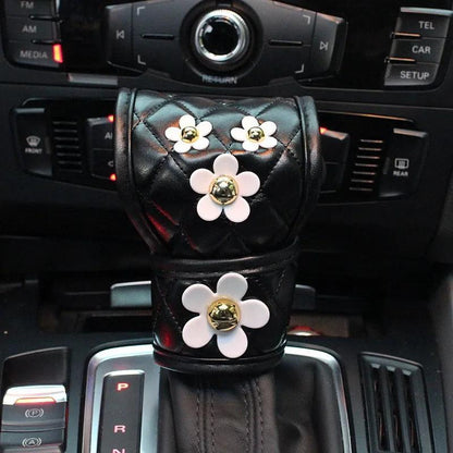 Tusenfryd blomst skinn bilbelte håndbrems girskifte dekselsett