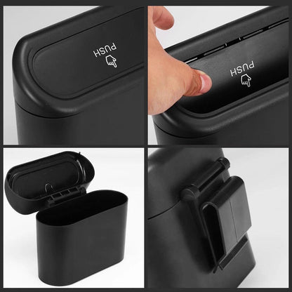 Diamond Crystal Car Trash Can with Lid - Leakproof Vehicle Bin