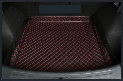 High quality Leather Car Trunk Mat Cargo Liner for MG ZS 2019 2020 2021 boot Car - Black Red Wire 1