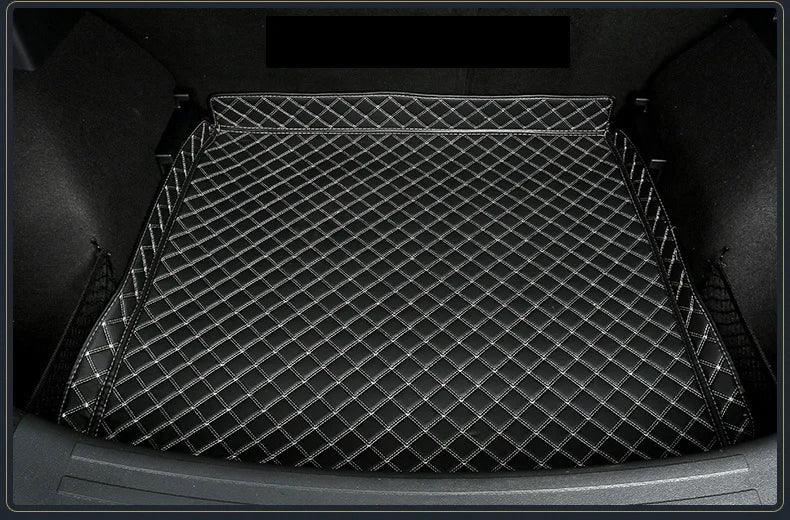 High quality Leather Car Trunk Mat Cargo Liner for MG ZS 2019 2020 2021 boot Car - Black Beige Wire 1