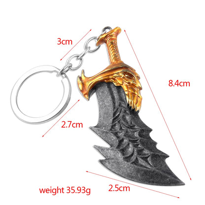Kratos Sword Keychain - God Of War 4 Metal Pendant Keyring Accessory