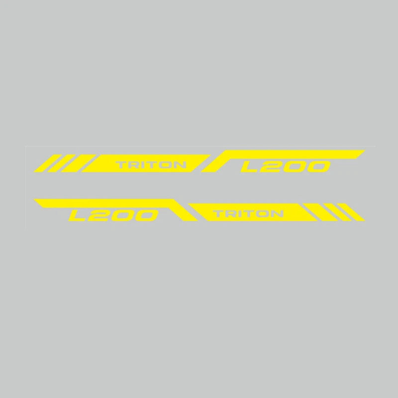 Mitsubishi L200 Triton Rear Tail Box Decals – 3D Vinyl Sport Stripes Pickup Truck Stickers - Glossy Gray