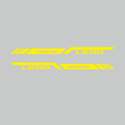 Mitsubishi L200 Triton Rear Tail Box Decals – 3D Vinyl Sport Stripes Pickup Truck Stickers - Glossy Gray