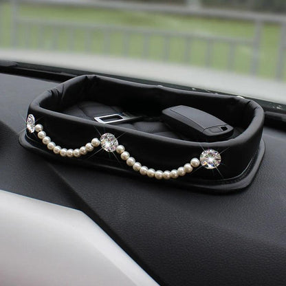 PU Leather Dashboard Console Organizer Storage Box Phone Keys Coin