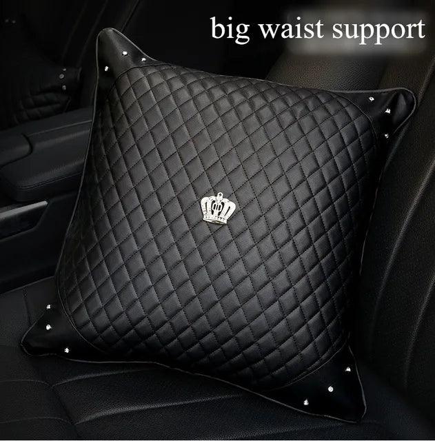 Rattrekk i PU-skinn Bling Rhinestone Krystall Krone Svart
