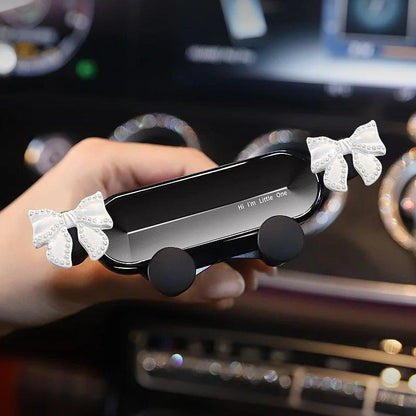 Pearl Bow Gravity Car Phone Holder Universal Air Vent Clip Mount
