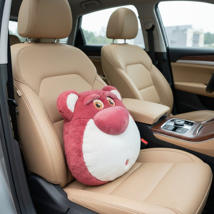 Strawberry Bear Car Headrest and Lumbar Pillow - Style B-Cushion