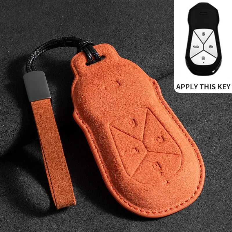 XPeng Suede Key Case - Orange  B2