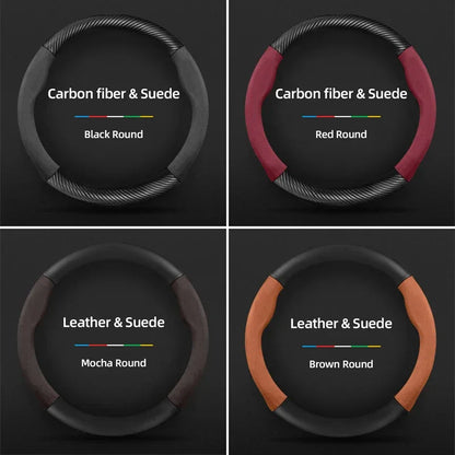 FIAT Suede Carbon Fiber Steering Wheel Cover