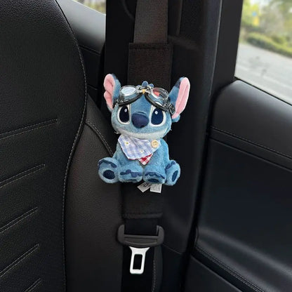 Stitch Car Seat Belt Shoulder Pads with Cute Doll Decoration
