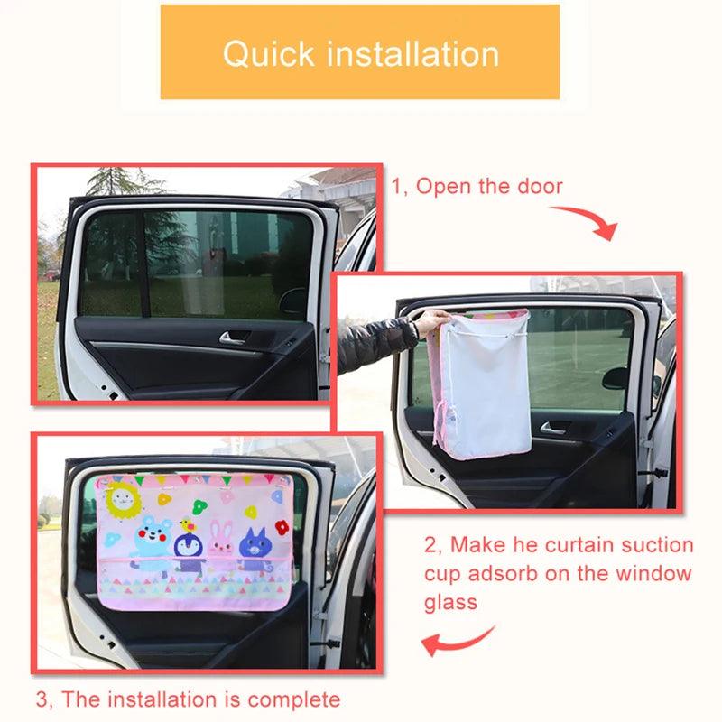 Universal Car Window Sunshade Curtain Adjustable Auto Sun Visor