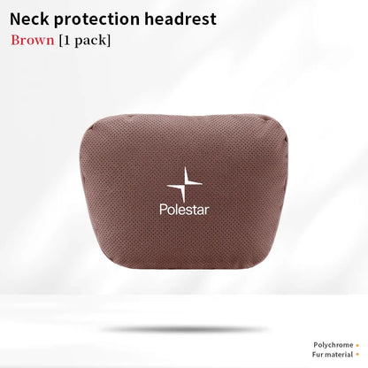 Polestar Car Headrest Neck & Lumbar Support Cushion - Brown-Headrest