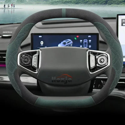 Suede Leather Steering Wheel Cover for Geely Preface Starray Cityray