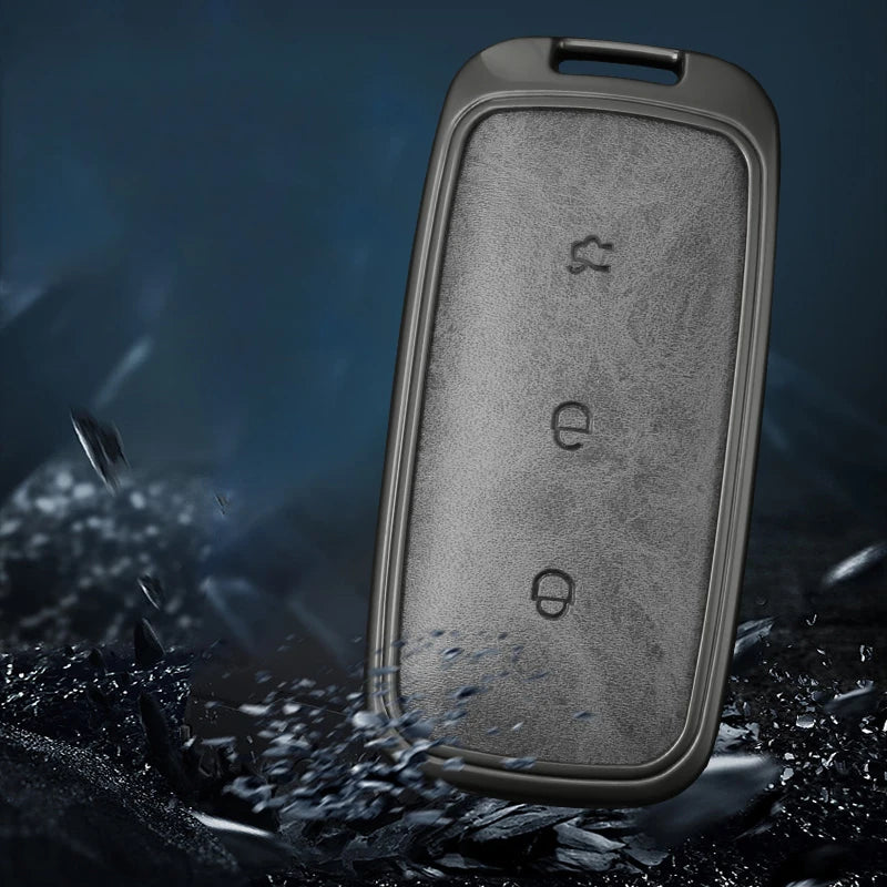 Metal Leather Car Key Case Cover for Geely Proton Vehicles