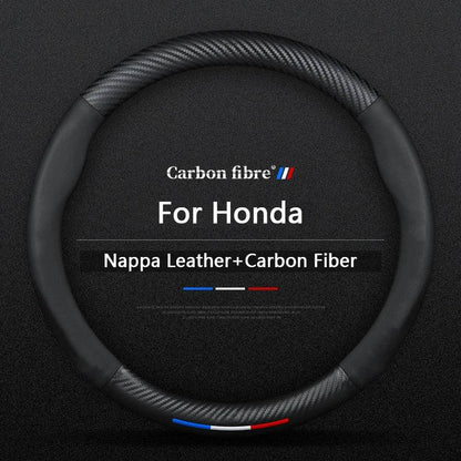 HONDA Carbon Fiber Steering Wheel Cover – Fits Civic, Accord, CR-V, HR-V & More - Black