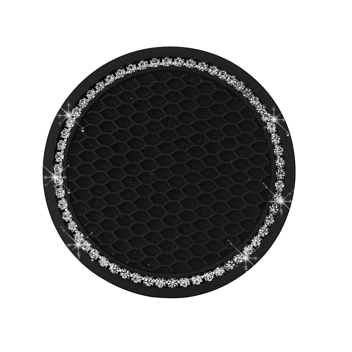 Diamond Camellia Car Cup Holder Mat Non-Slip Interior Pad Women