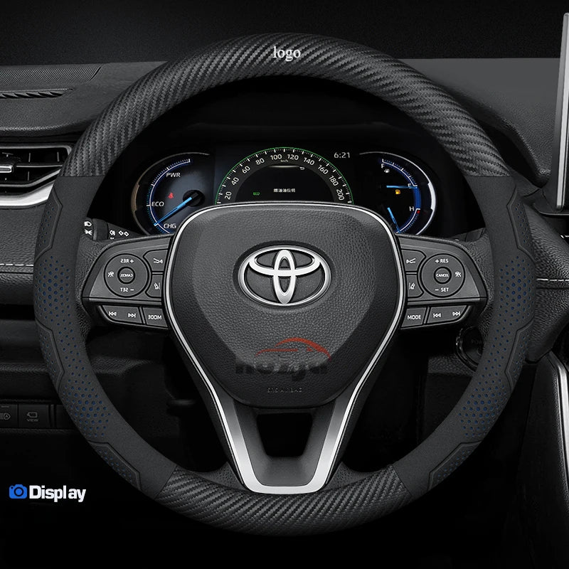 Toyota Carbon Fiber Leather Steering Wheel Cover