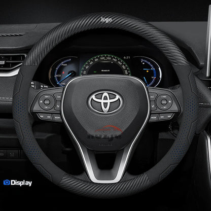 Toyota Carbon Fiber Leather Steering Wheel Cover