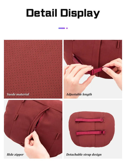 Jaecoo Breathable Suede Neck & Lumbar Support Pillow - set cognac