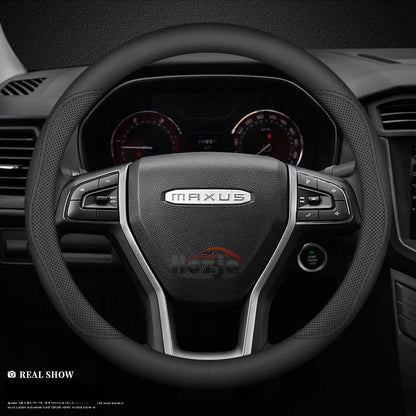 LDV Maxus Perforated Leather Steering Wheel Cover - Round Shape / Black Line
