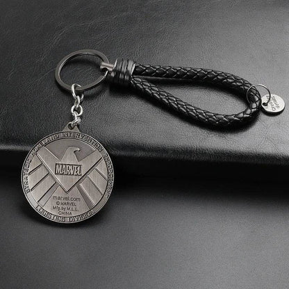 Marvel Avengers Deadpool Captain America Shield Keychain Rotate Relieve Anxiety Toy Keyring Car Bag Key Holder Accessories Gift - si shi