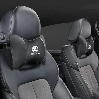 Car Seat Neck Pillow for Skoda – Compatible with Octavia, Superb, Rapid, Kodiaq, Karoq, Fabia, Kamiq & More - 