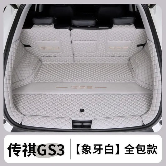 GAC EMZOOM GS3 2023-2024 Leather Boot Mat Trunk Liner Cargo Tray - full set white