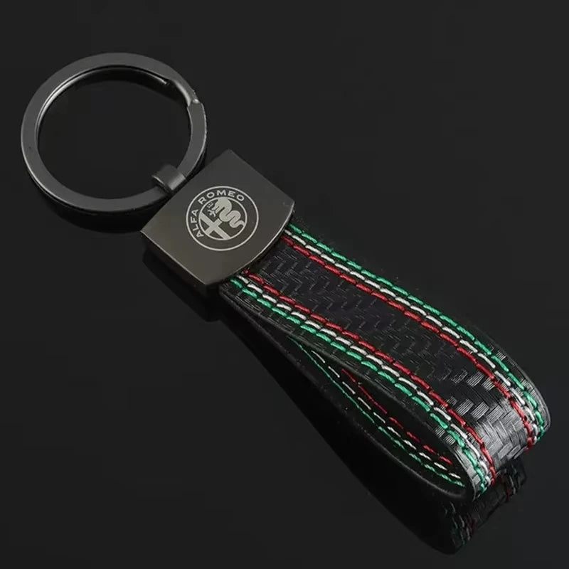 Alfa Romeo Car Keychain Leather Badge 159 Giulietta Mito Stelvio