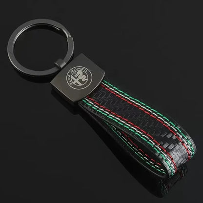 Alfa Romeo Car Keychain Leather Badge 159 Giulietta Mito Stelvio