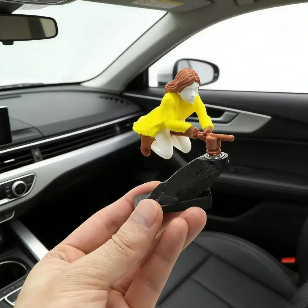 Witch Wizard Car Dashboard Ornament – Broomstick Drift Decor