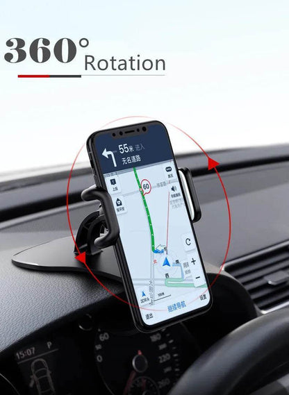 360° Rotatable Car Phone Holder – Universal Dashboard & Windshield Mount Stand - 