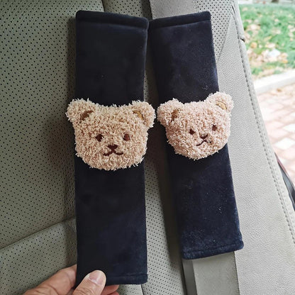 2pcs Cartoon Bear Seat Belt Shoulder Pad Covers Kids Safety Cushion